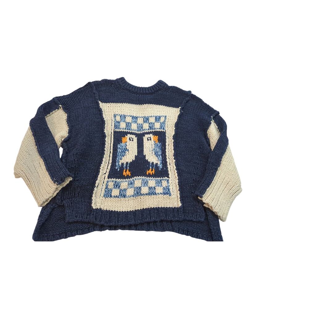 PILCRO Anthropologie Chunky Crewneck Bird Sweater - Picture 3 of 6
